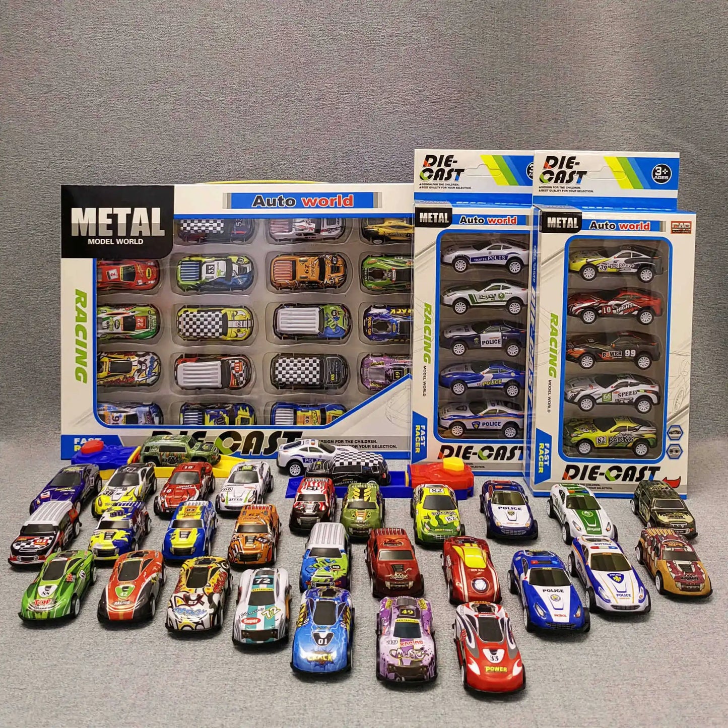 Turbo Mini Stunt Auto – Ziehen-Zurück Power & Mega Springen Aktion für Kids 20 Stück 5 Autos 5 Rennen