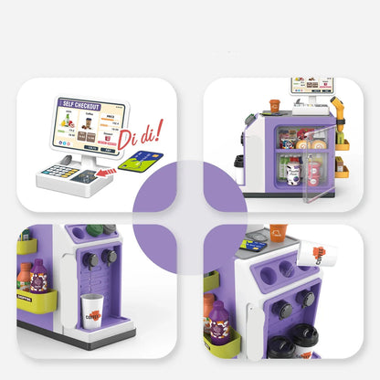 Mini Supermarkt & Kaffeemaschine Spielset – Realistisches Kauferlebnis für Kinder