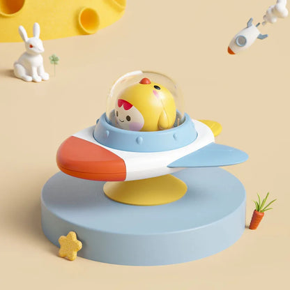 Spinning Suction Toys – drehende Montessori-Spaß für Kleinkinder Hühnchen Rakete