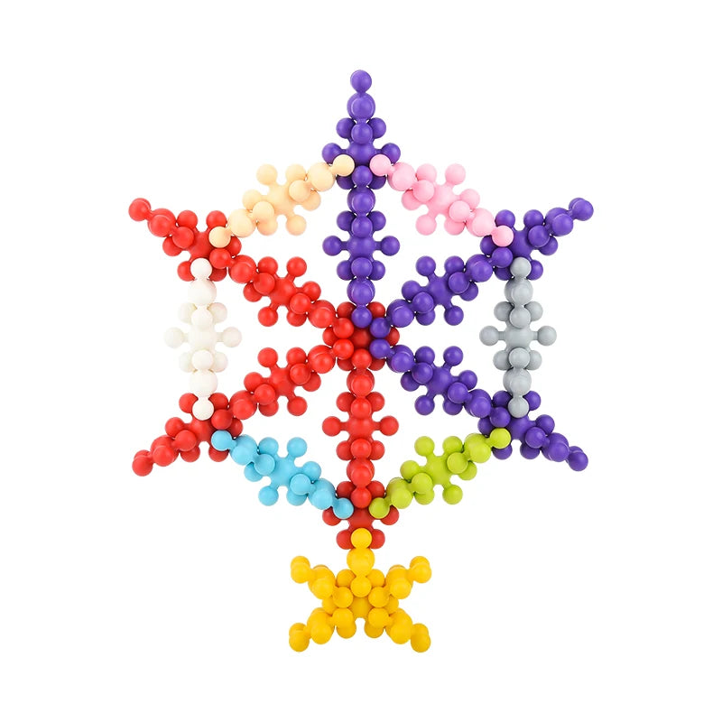 3D-Schneeflocken-Bausatz – Drehbare Kreativbausteine für Kinder