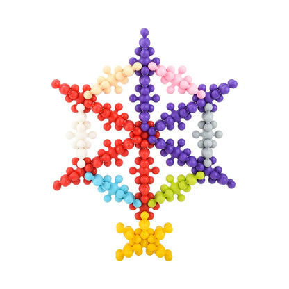 3D-Schneeflocken-Bausatz – Drehbare Kreativbausteine für Kinder