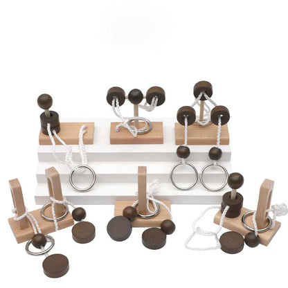 Holz Denkspiel IQ Puzzle – Knobelspiel für Kinder & Erwachsene