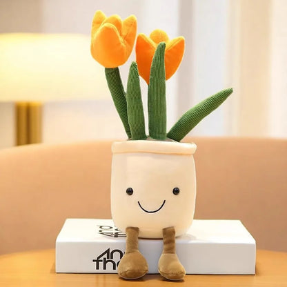 Kuschelige Tulpen-Plüschpflanze – fröhliche Deko fürs Kinderzimmer Schwarz