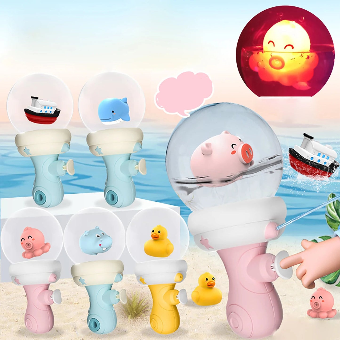 Leuchtende Wasserpistole für Kinder – Spaß drinnen & draußen