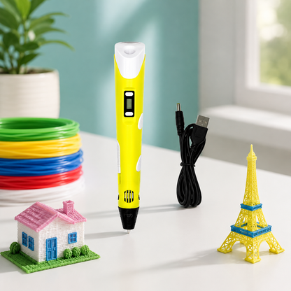Schlau 3D Stift Pro – Erschaffe deine Welt in echtem 3D! Gelb