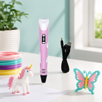 Schlau 3D Stift Pro – Erschaffe deine Welt in echtem 3D! Rosa