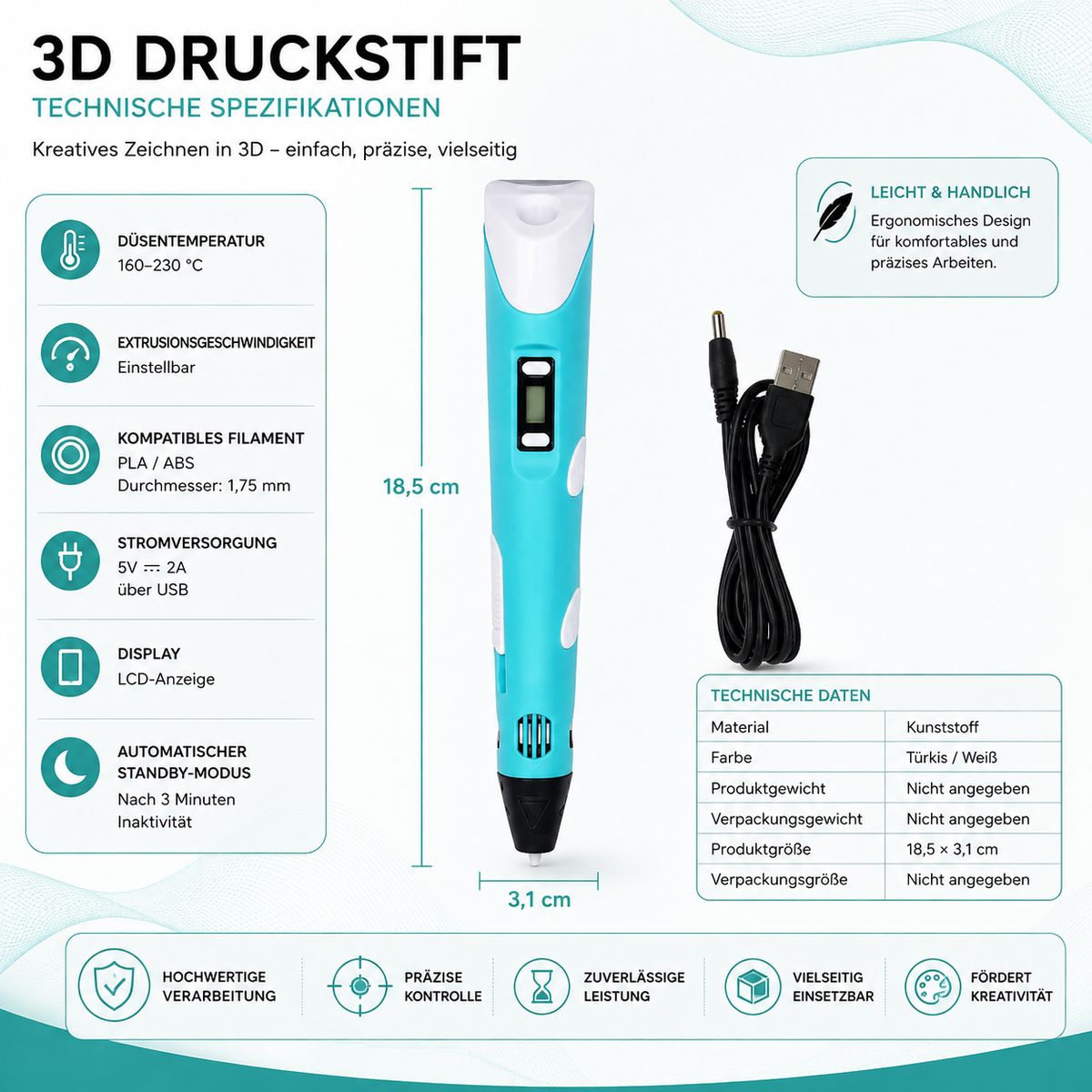 Schlau 3D Stift Pro – Erschaffe deine Welt in echtem 3D!