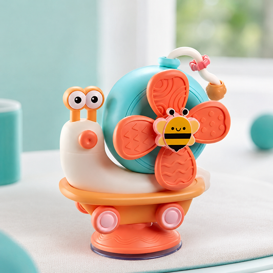 Schnecken-Windmühlen-Spinner – Sensorikspielzeug für Babys Orange