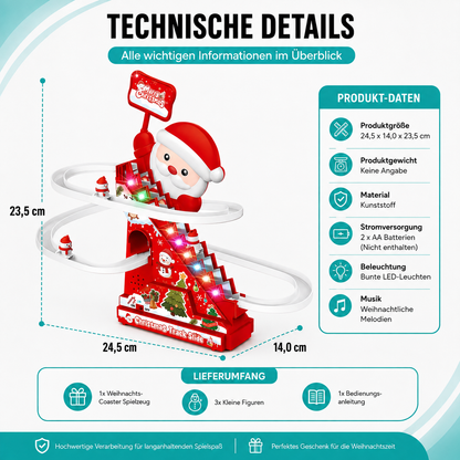 Schneemann-Achterbahn mit Licht & Musik – Weihnachtsspielzeug für Kinder