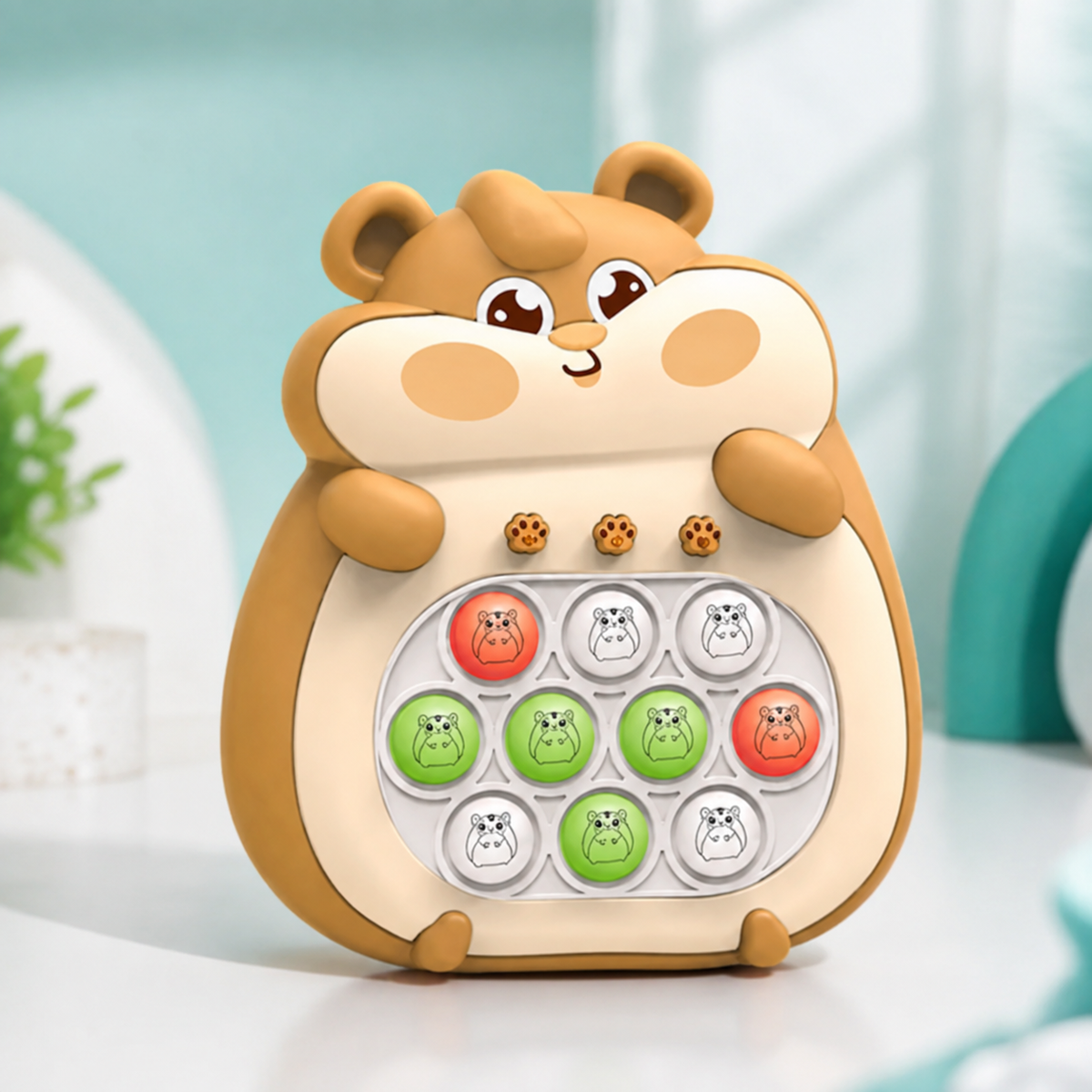 Schnell Drücken Spiel Konsole – 999 Ebene Gehirntraining & Stressabbau Brauner Hamster