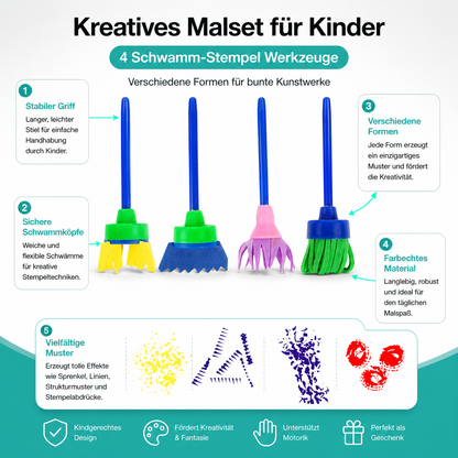 Kreatives Malset für Kinder – 30 DIY Schwamm & Stempel Tools