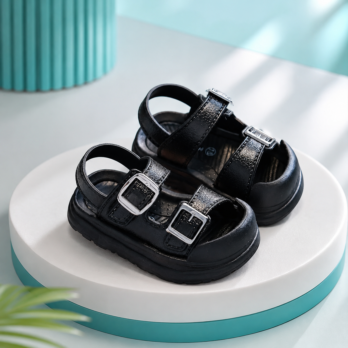 Weiche Anti-Beleg Baby Sandalen – Sicher, Atmungsaktiv & Sommerleicht Schwarz