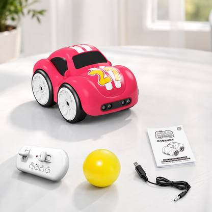 Schlau RC Auto mit Musik & Handsteuerung für Kinder Rosarot