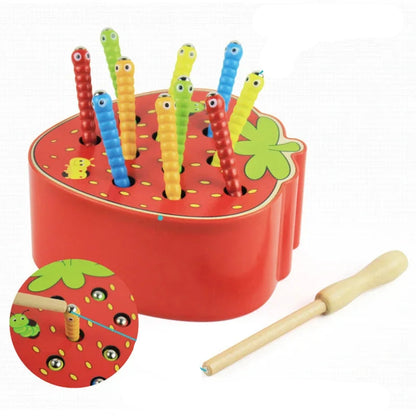 Magnetisches Montessori Fangspiel – Würmer Fangen & Lernen