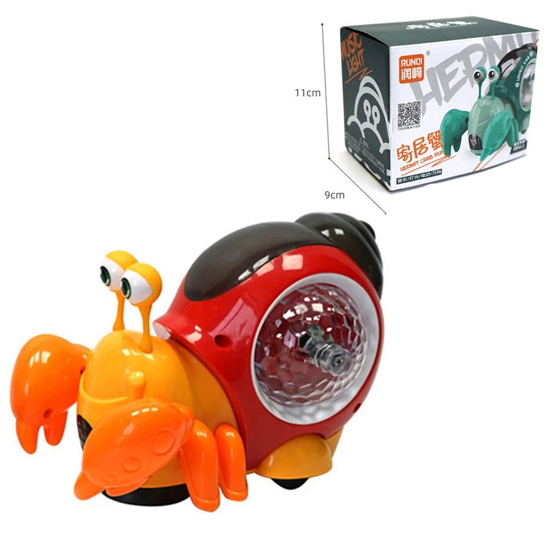 Krabbelnde Krabbe mit Musik & LED – Spaß für kleine Entdecker! Orange