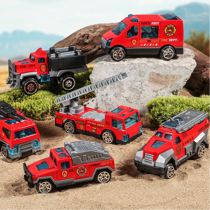Realistische Feuerwehr Truck Spielzeug Autos – 6er Satz