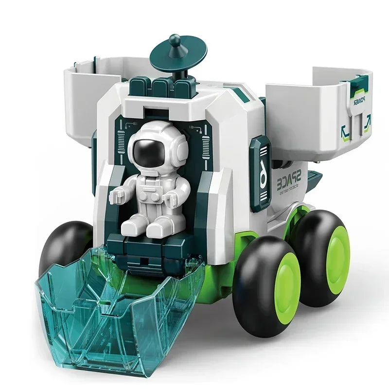 3-in-1 Weltraum Raketen-Spielset mit Astronaut Grüner Raumwagen