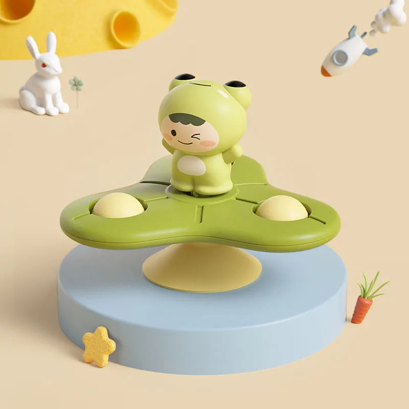 Spinning Suction Toys – drehende Montessori-Spaß für Kleinkinder Frosch und Lotusblatt