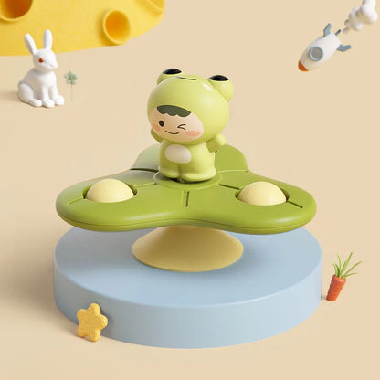 Spinning Suction Toys – drehende Montessori-Spaß für Kleinkinder Frosch und Lotusblatt