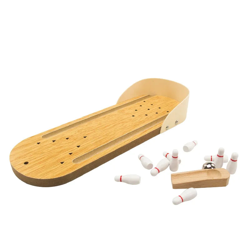 Mini Holz-Bowling Set – Lernspaß für Kinder & Familie