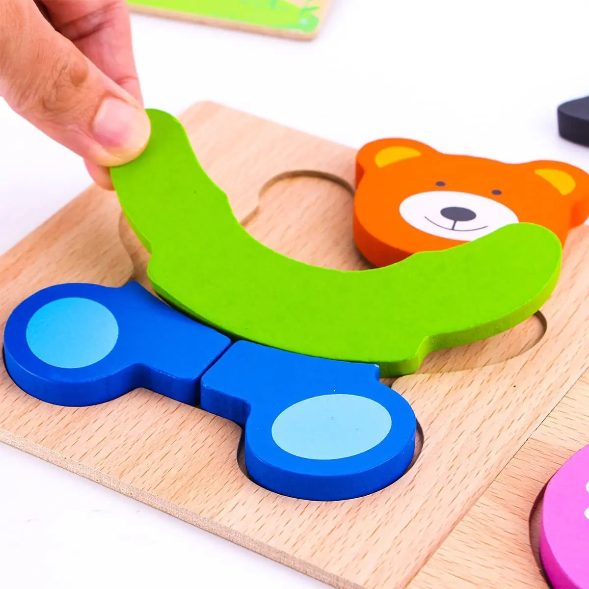Holzspielzeug Puzzle für Jungen & Mädchen – Lernen & Spaß