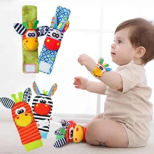 Tierische Baby-Socken mit Rassel & Armband – Spaß & Entwicklung