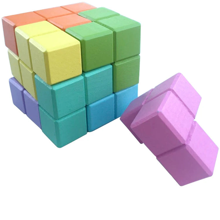3D Holz-Soma-Würfel – Montessori Denkspiel für Kinder Stil 2