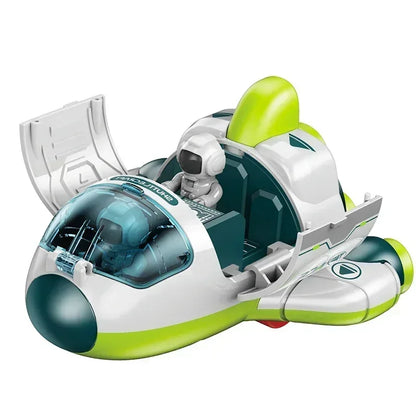 3-in-1 Weltraum Raketen-Spielset mit Astronaut Grünes Raumschiff