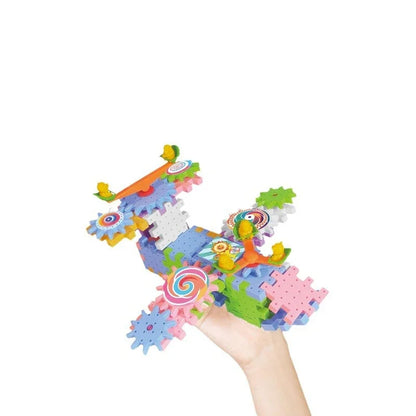 Bunte Zahnräder & Bausteine – Kreatives Lernspiel für Kinder