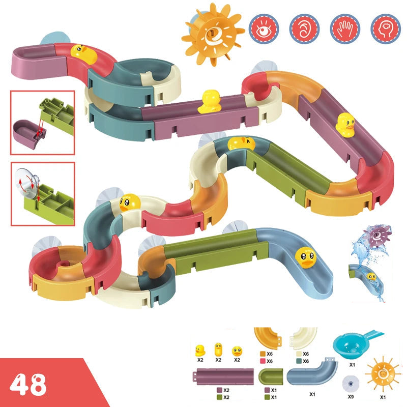 Bunte Badespaß-Rutsche - fröhliche & lernreiche Badezeit