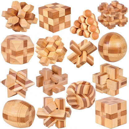 Holz IQ Puzzle – Kong Ming Denkspiel für Kinder & Erwachsene