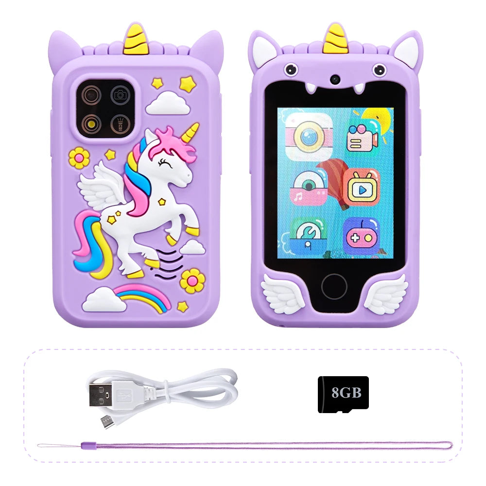 Magisches Unicorn Kinder-Smartphone – Kamera, Spiele & MP3 Spaß Lila