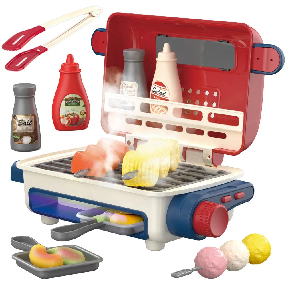 BBQ Kinderküche mit Farbeffekt & Musik – Spaß beim Kochen Rot