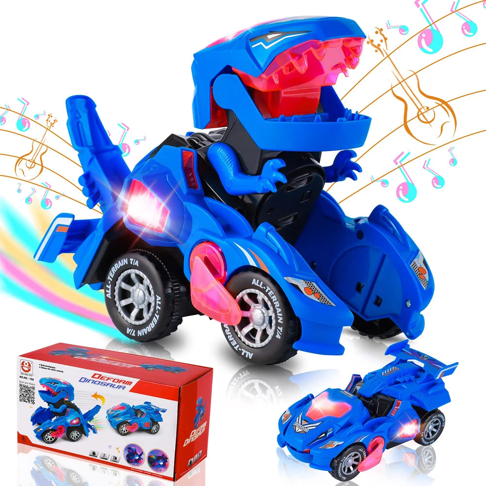 2-in-1 Dino Auto – Verwandelt sich automatisch in einen Roboter! Blau