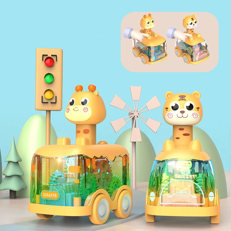 Drücken Gear Auto – Lustiges Lernauto mit Tierdesign & Rückziehmotor
