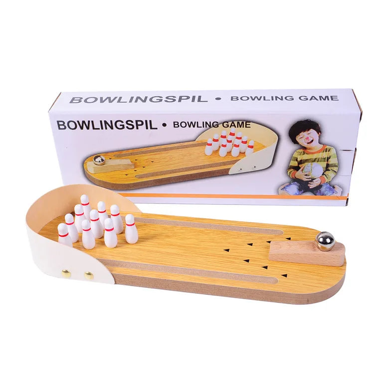 Mini Holz-Bowling Set – Lernspaß für Kinder & Familie