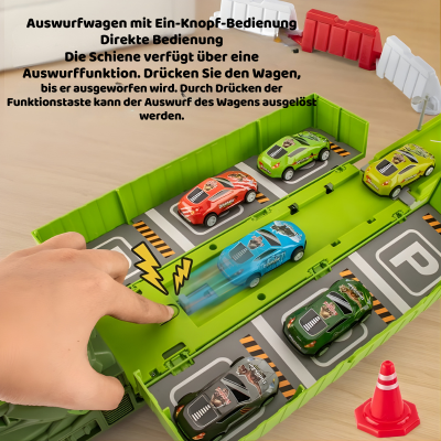 Dino Transporter Truck mit Rennautos & Garage