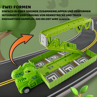 Dino Transporter Truck mit Rennautos & Garage