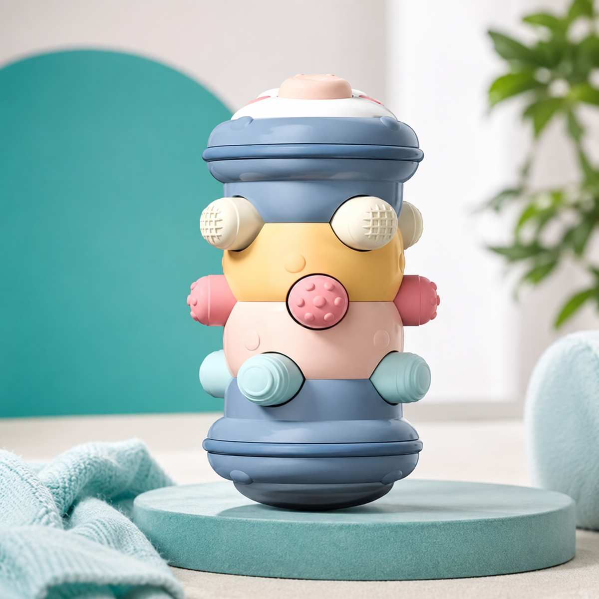 Krabbel-Rollspielzeug für Babys – Lernen, Greifen & Krabbeln entdecken Blau