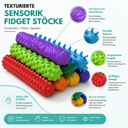 Texturierte Sensorik-Fidget Stöcke mit flexiblem Design