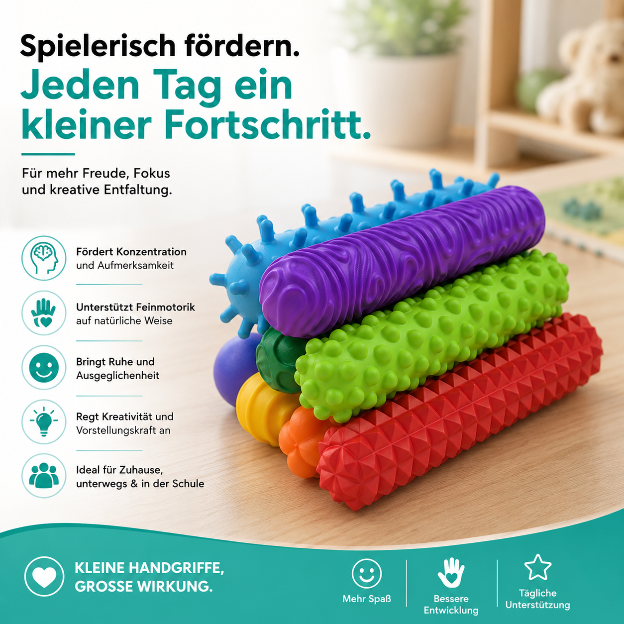 Texturierte Sensorik-Fidget Stöcke mit flexiblem Design