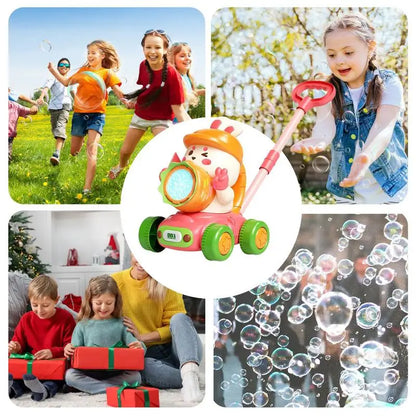 Magische Bubble-Maschine für Kinder mit Licht & Schiebestange