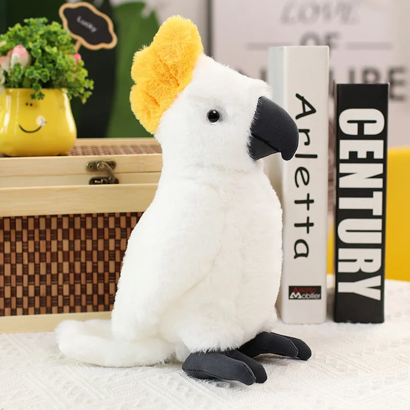 Lebensechte Papageienvogelpuppe – Perfektes Geschenk für Kinder Weiß 25cm