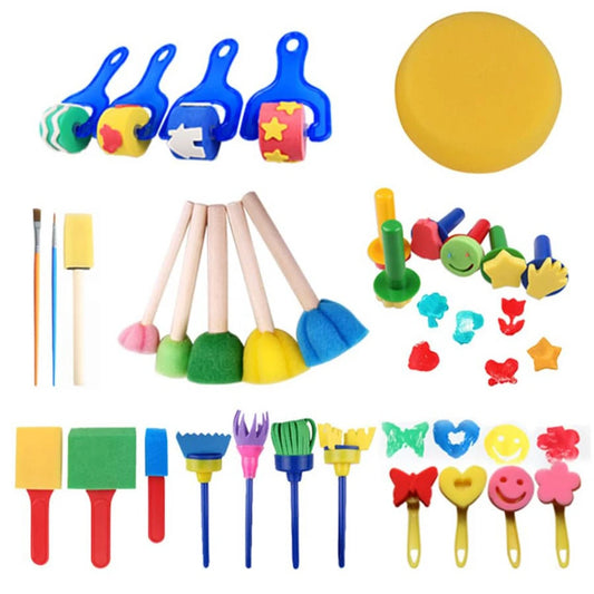 Kreatives Malset für Kinder – 30 DIY Schwamm & Stempel Tools