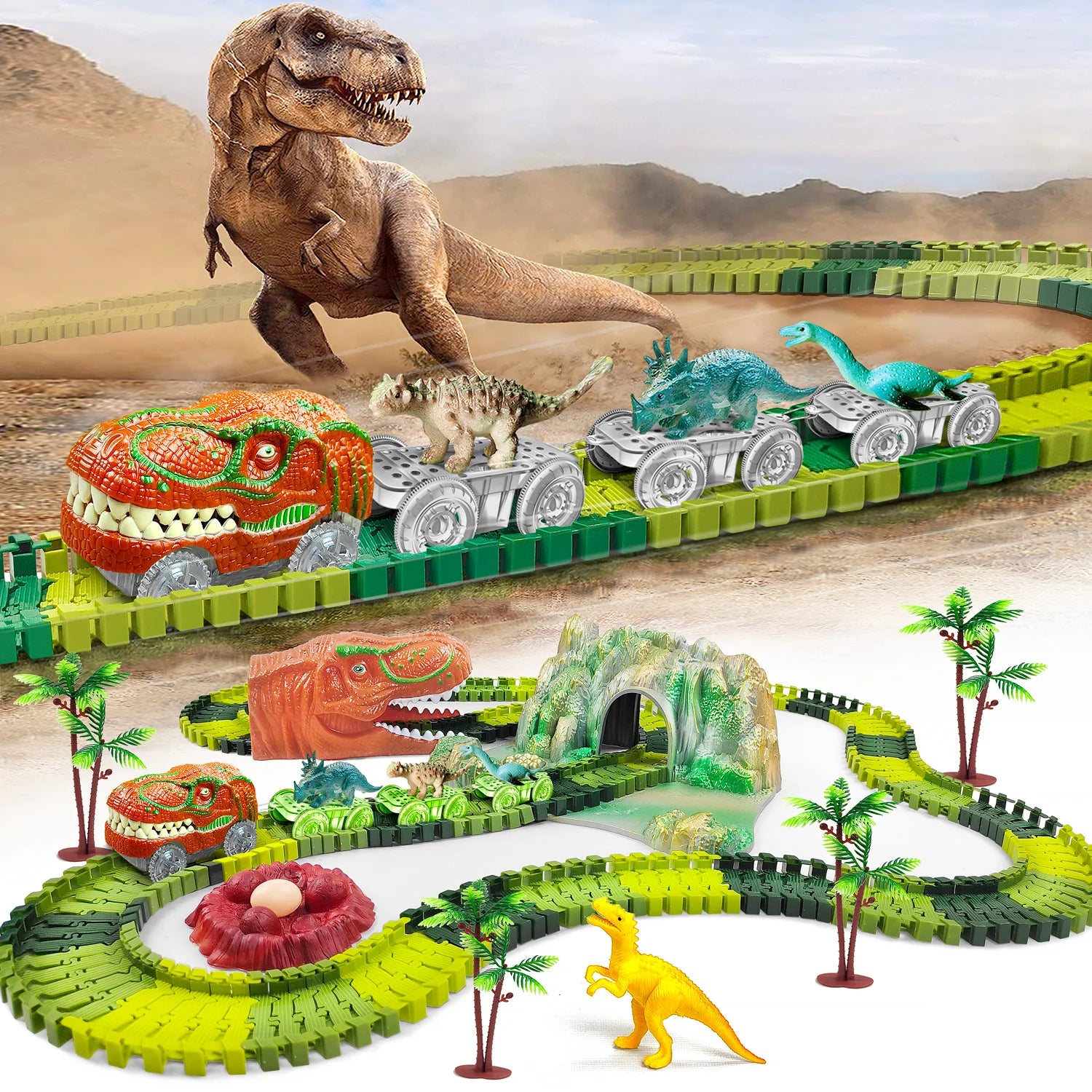 Dinosaur Zug Spielzeug – Rasante Abenteuer auf flexibler Rennstrecke