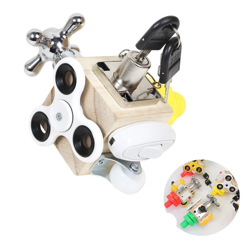 Montessori-Beschäftigungswürfel – Lernspaß aus Holz für neugierige Kinder