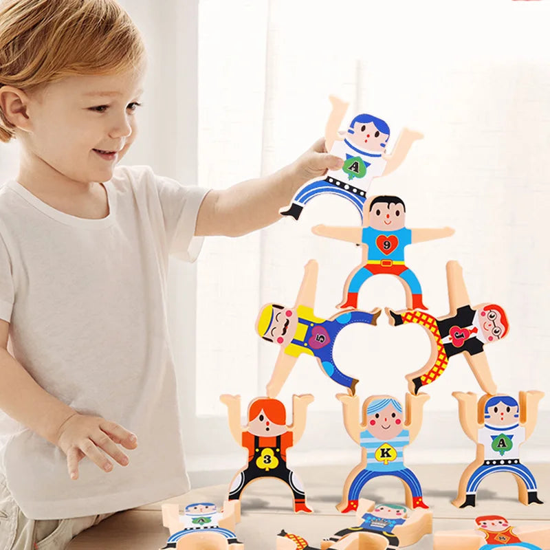 Montessori Stapelspaß Balance-Doll Bauklötze für Kinder