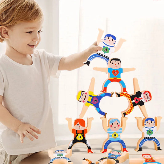 Montessori Stapelspaß Balance-Doll Bauklötze für Kinder