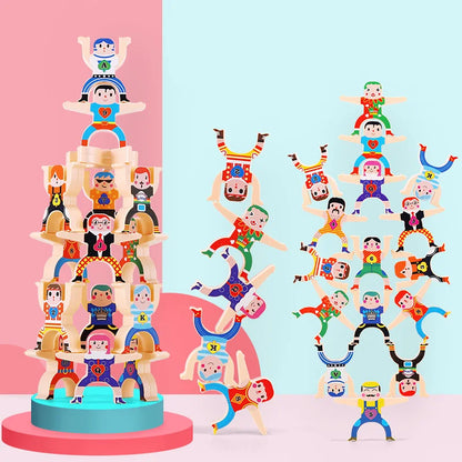 Montessori Stapelspaß Balance-Doll Bauklötze für Kinder
