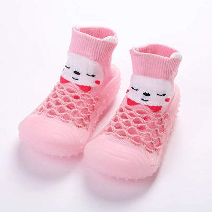 Rutschfeste Babyschuhe – Weich, Atmungsaktiv & Bequem für Erste Schritte Rosa Hase
